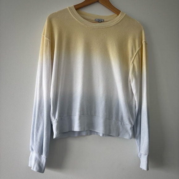 Rails Ramona Sweater Sky Blue Dip Dye Yellow Gradient Pastel Breezy Long Sleeve - Picture 5 of 11